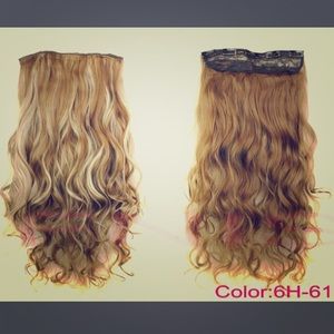 Clip in hair extensions brown platinum blonde 24