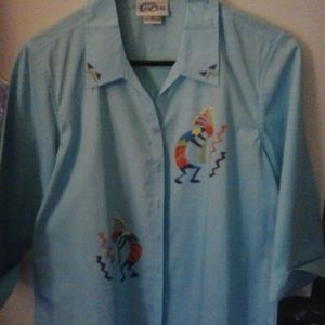 Blue button down shirt