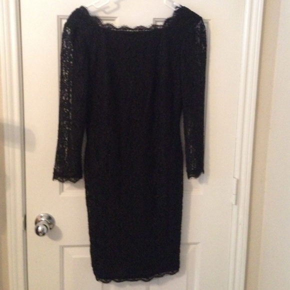 Black Lace Adrianna Papell Evening Dress.