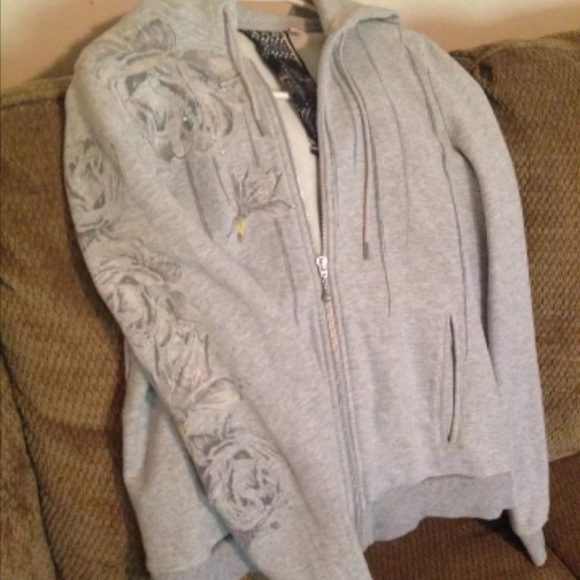 L.A.M.B. Grey Rhinestone Hoodie, nice! XL