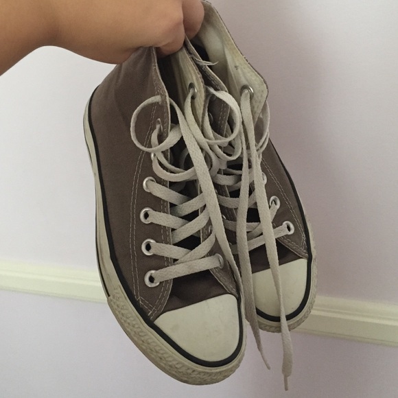 Grey chuck taylor converse, women size 5