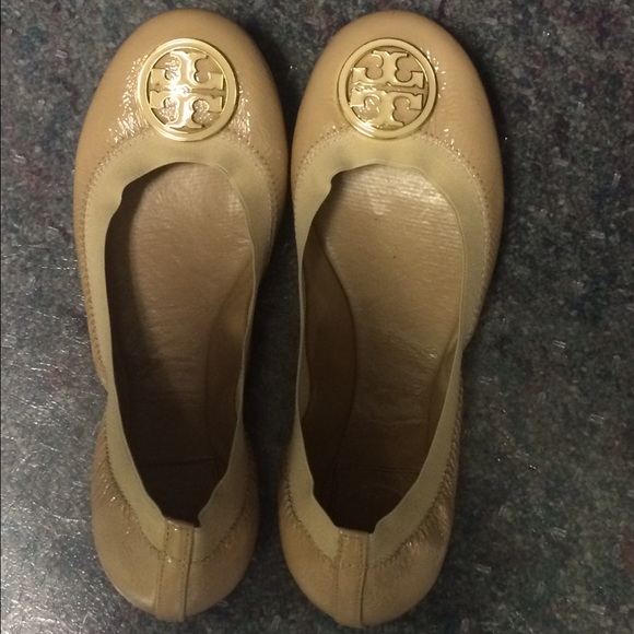Tory Burch patent leather nude flats