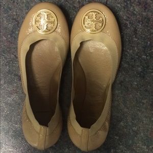 Tory Burch patent leather nude flats