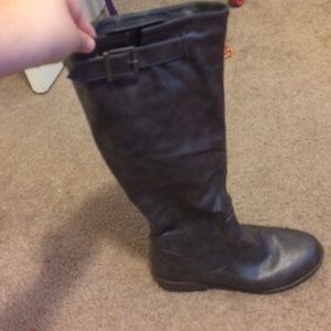 Grey Riding Boots