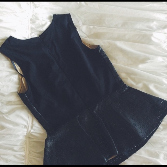 💎SOLD💎 🆕 INC Leather Peplum Top - Picture 3 of 4