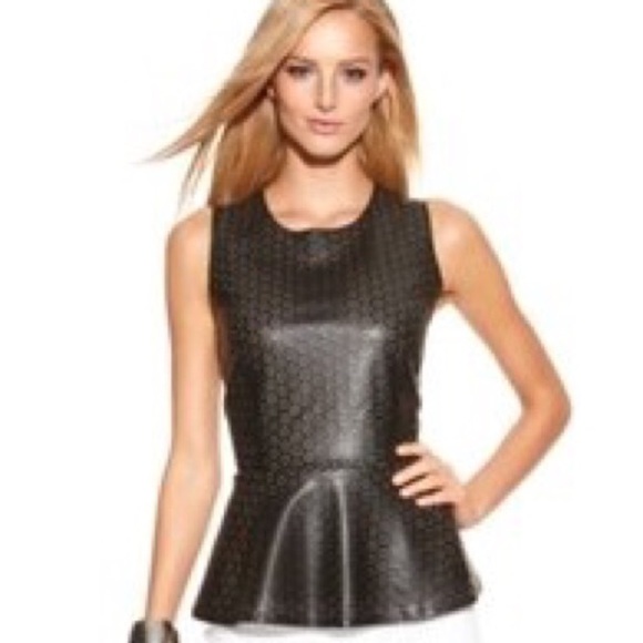💎SOLD💎 🆕 INC Leather Peplum Top - Picture 4 of 4