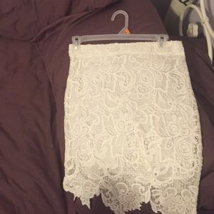 White lace skirt