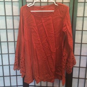 Burnt orange tunic dress