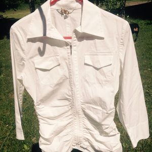 CABI white zipped shirt/jacket size 8