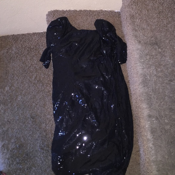 Midnight blue mini sequin dress