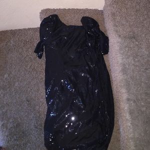 Midnight blue mini sequin dress