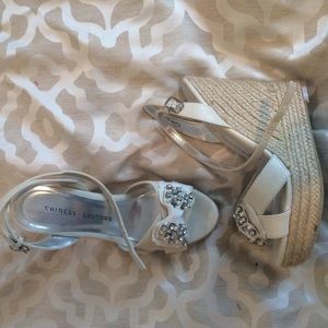 New Chinese Laundry desperado white wedge sandal