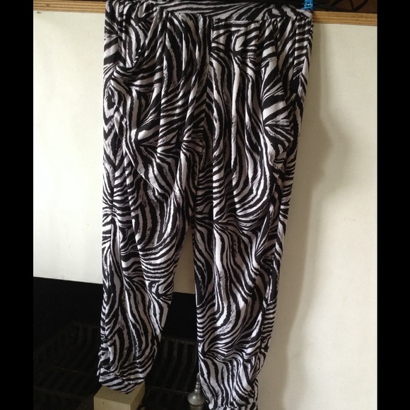 Zebra harem pants