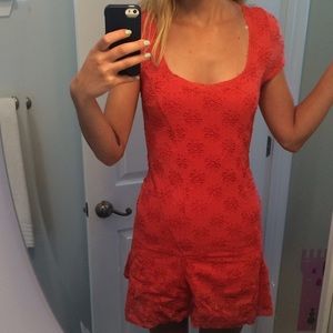 Free People floral coral Mini Dress