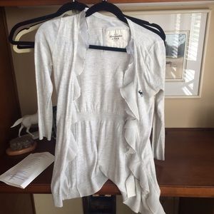 Light grey ruffle cardigan