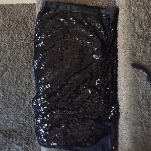 Black sequin skirt