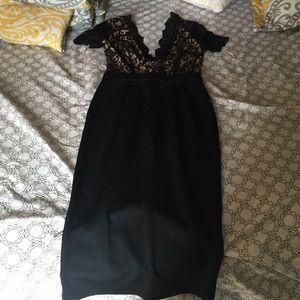 Low V front and back Dress