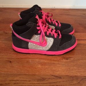 Pink Glitter Nike shoes