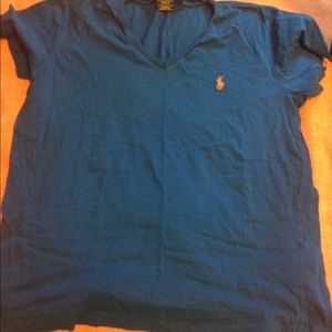 Polo v neck blue shirt