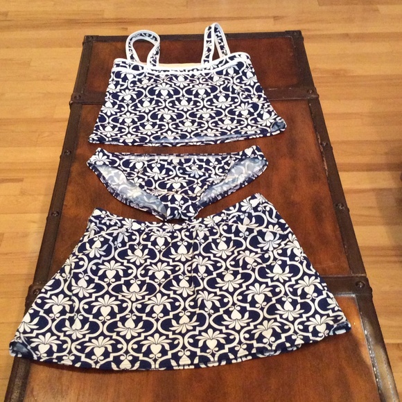 Lands End 3 Piece Swim Suit Set - Size 8