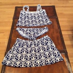 Lands End 3 Piece Swim Suit Set - Size 8