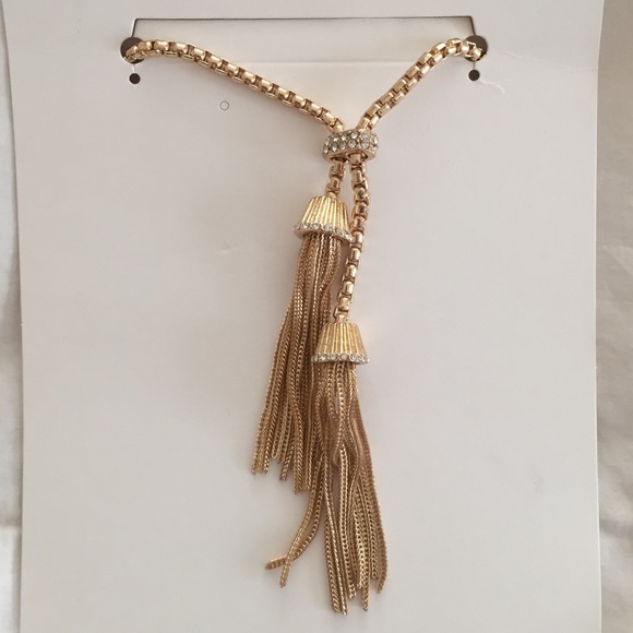 Beautiful gold tassel necklace