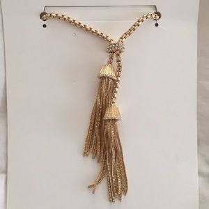 Beautiful gold tassel necklace