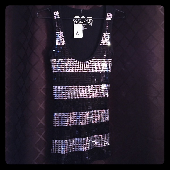 NWT Sequin Striped Tank Top