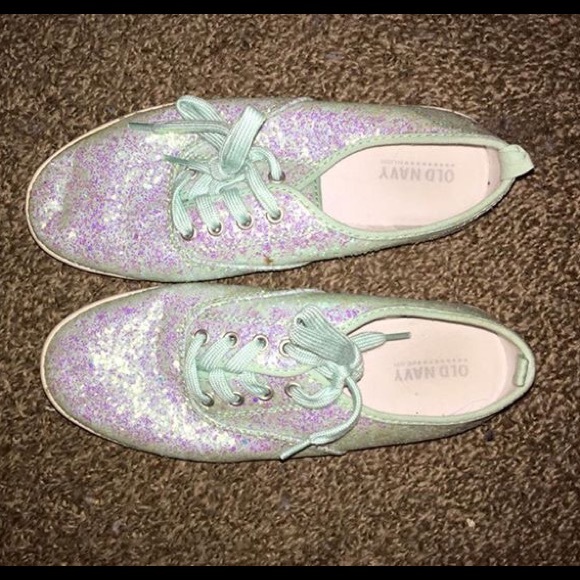 Old Navy Mint Glitter Sneakers