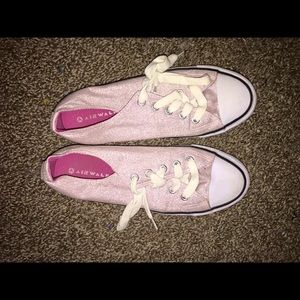 Pink glitter "Chuck Taylor" style sneakers