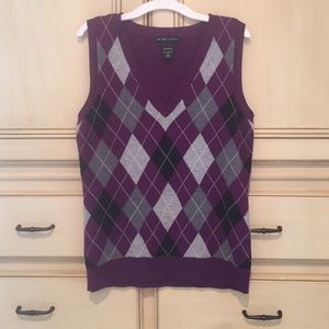 purple argyle sweater vest