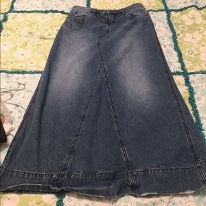 Long demin jean skirt