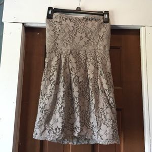 Lace Strapless Mini Dress