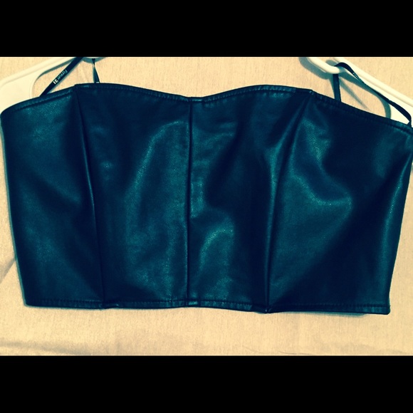 Pleather bra style top