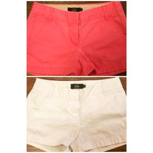 BUNDLE pink & white J Crew chino shorts size 2