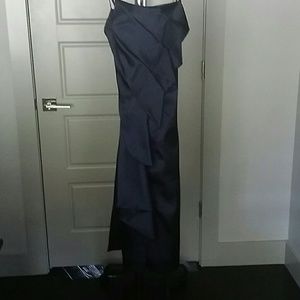 Strapless Midnight Blue Coctail Evening Dress