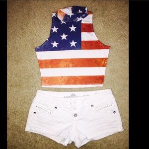 White low rise shorts