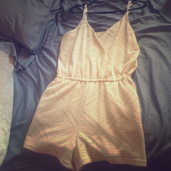 Cream Lace Romper