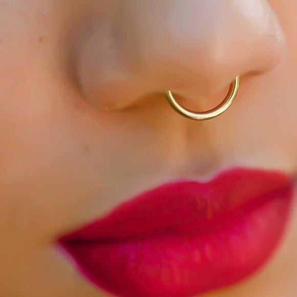 (This listing is available) Gold Faux Nose Septum