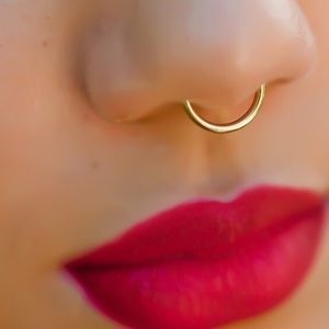 (This listing is available) Gold Faux Nose Septum