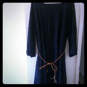 Knee length Navy blue dress