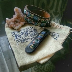 Lucky Brand Embroidered Leather Bracelet