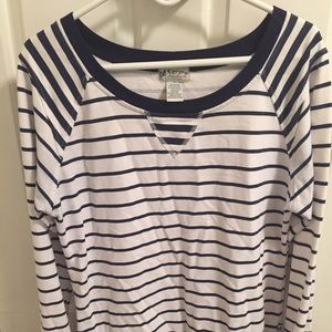 Self esteem navy blue and white stripped sweater