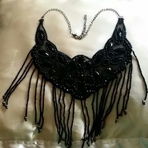 beaded lace necklace