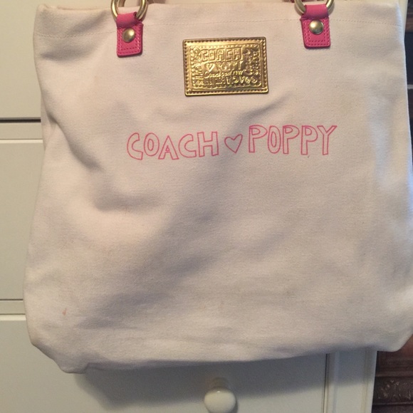 SOLD!!!! Coach Poppy Pinky Chan Canvas Tote - Picture 4 of 4