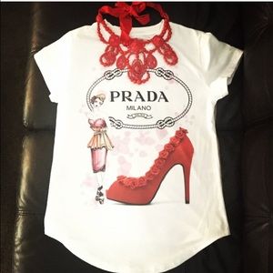 Prada graphic tee.