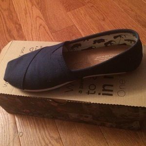 Navy Blue Toms, worn twice