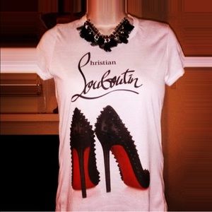 Louboutin graphic tee.