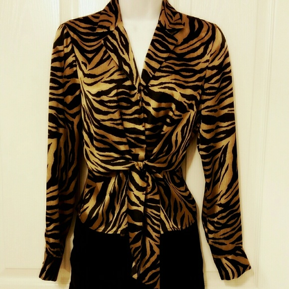 💯JONE'S NEW YORK  tiger pattern  blouse
