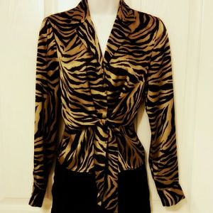 💯JONE'S NEW YORK  tiger pattern  blouse